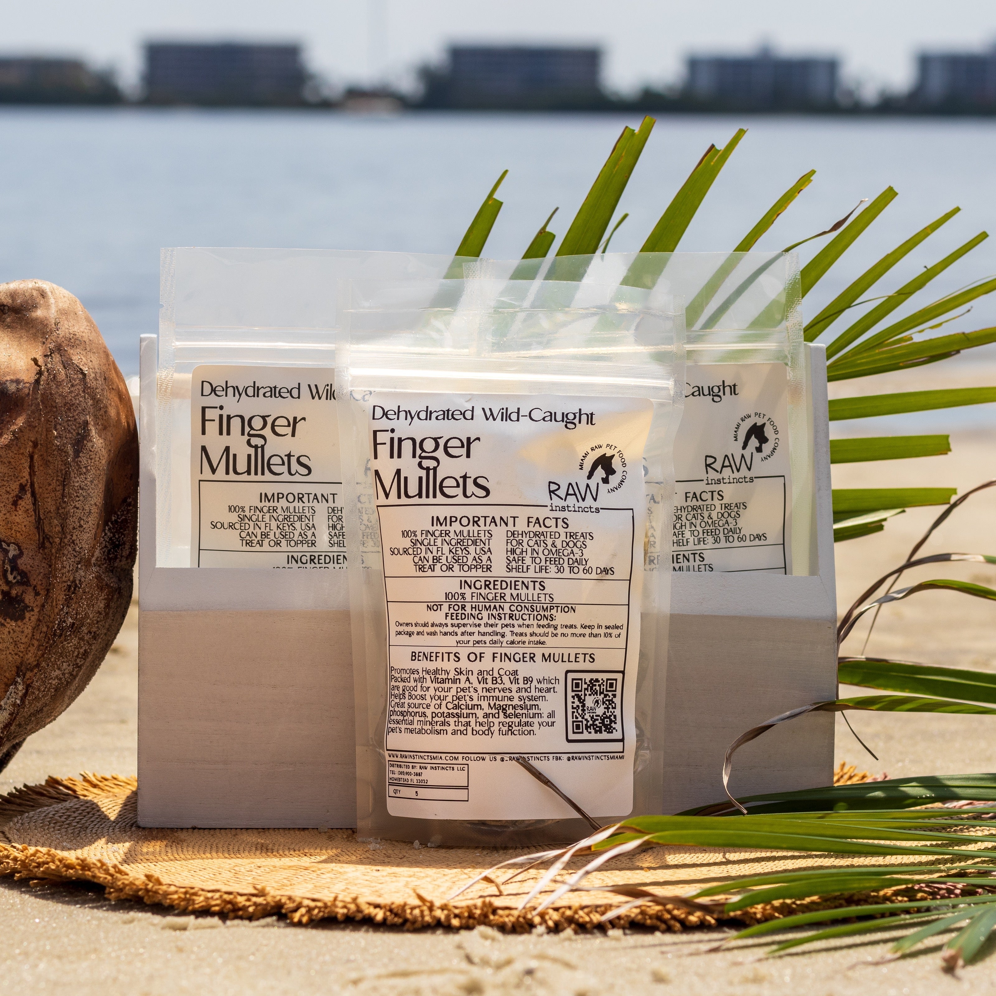 Dehydrated Finger Mullets for Cats & Dogs — 100% Single Ingredient | Raw Instincts | Qty: 5 Fish
