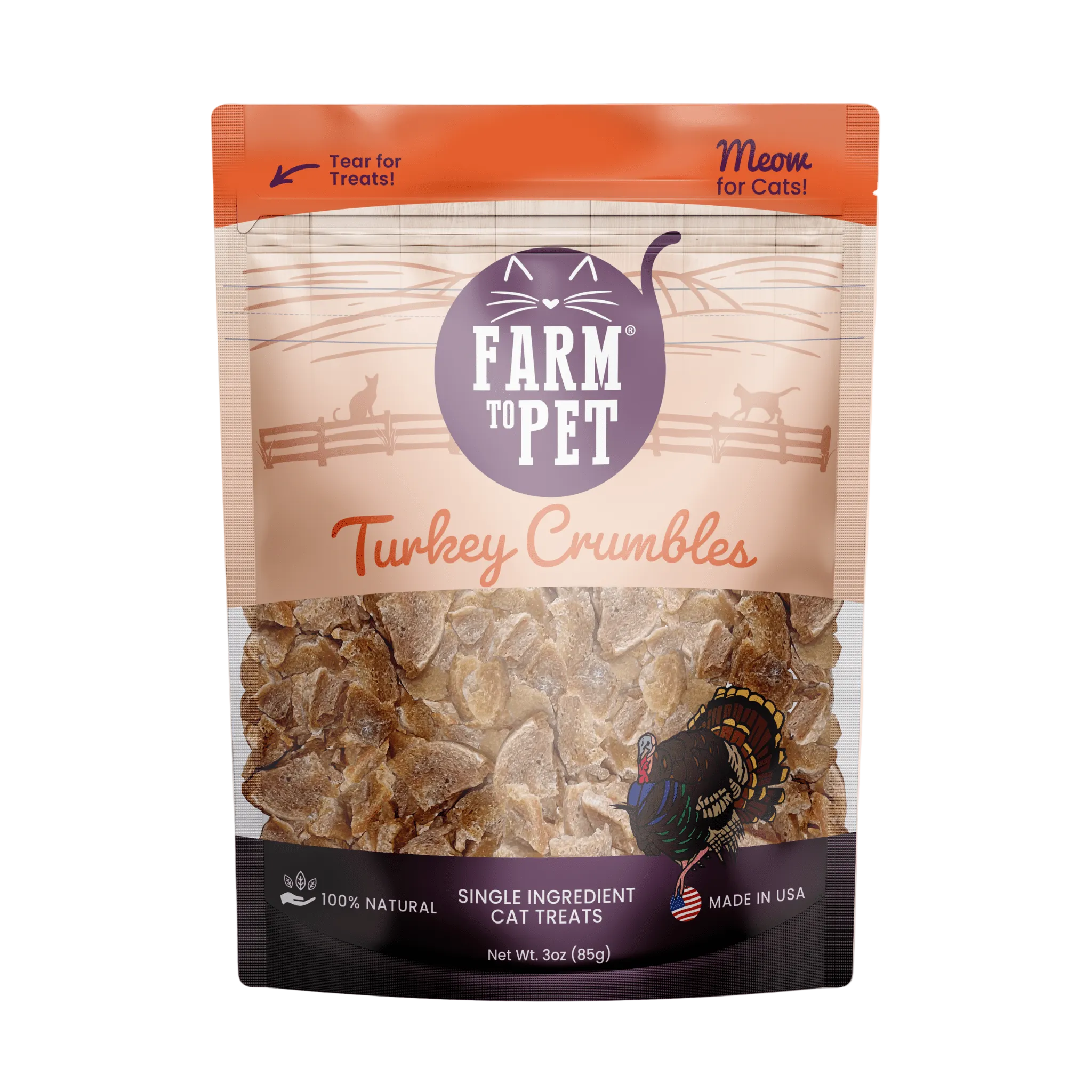 Turkey Crumbles for Cats | Grain-Free Cat Treats